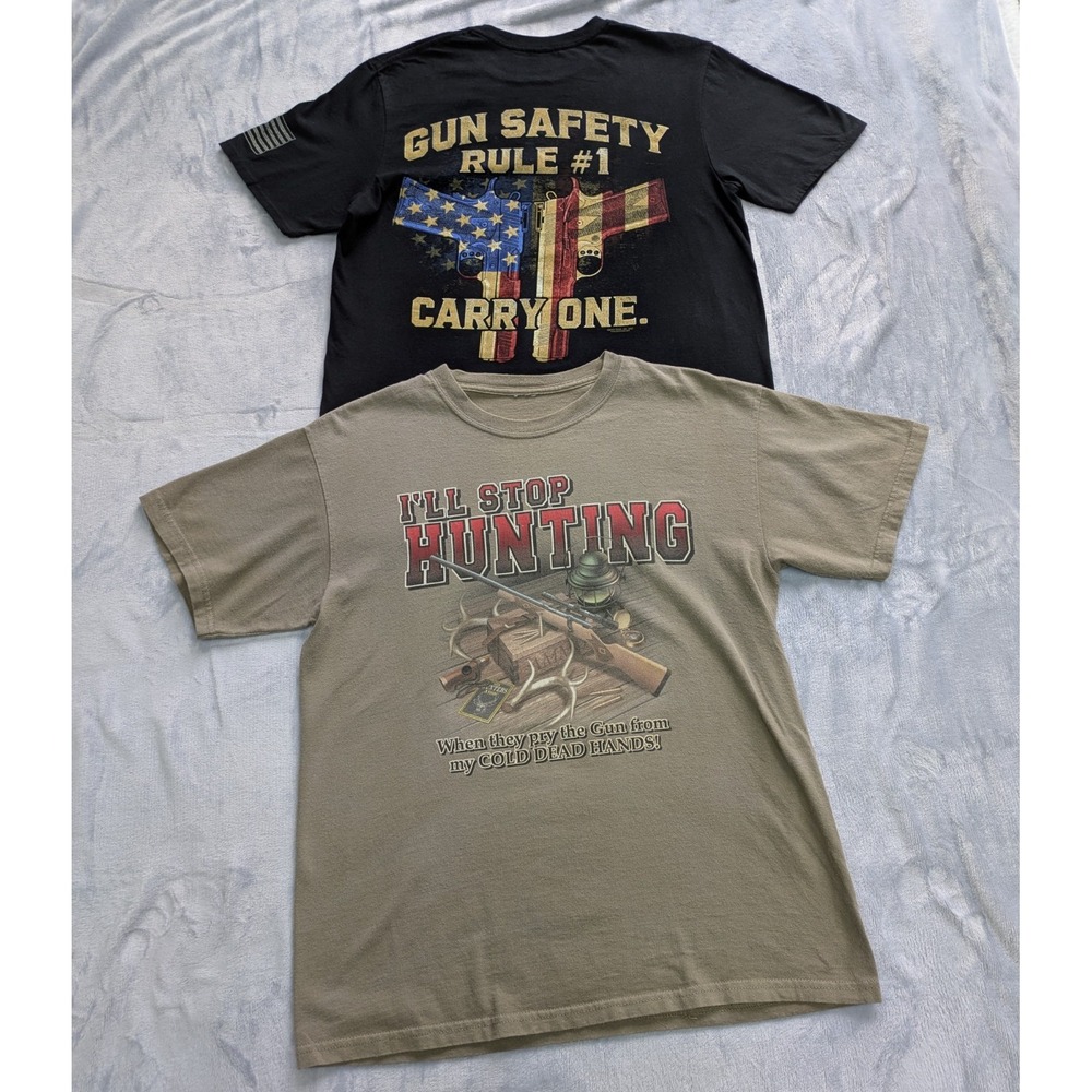 Mens Tshirt Bundle Medium Gun Hunting Enthusiast 2nd Amendment Conservative READ